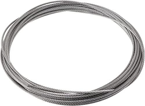 OKUOKA Stainless Steel Wire Rope 4mm (4/25 inch), 304 Stainless Steel, 7x7 Strand Core, 1870lbs/850kg Breaking Strength, Cable Wire Rope for Decking Railings Outdoor, Garden, Home (Size : 25M/82ft)