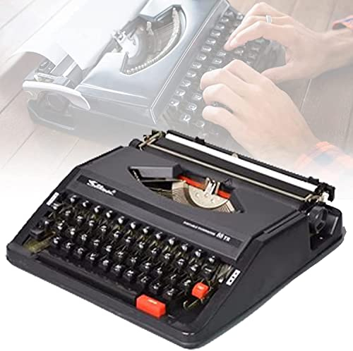 JIADUOFU Retro Manuelle Schreibmaschine, Tragbare Altmodische Mechanische Schreibmaschine, Vintage Finish Antike Schreibmaschine, Ideal Für Kreatives Schreiben, Basteln, Briefe,Black