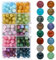 Lot de 200 Perle de Verre Rondes, 8mm Craquelé Assortiment Des Billes de Cristal avec Trou, Colorées Perles en Vrac Naturelles pour Bracelet la fabrication de Bijoux, Collier, Boucles d'Oreilles