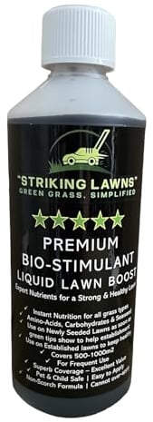 BIO-BOOST Lawn Feed by Striking Lawns – Spring Liquid Lawn Stimulant with Seaweed, Amino Acids & Proteins | Safe for New Seed & Established Grass | Pet & Child Safe | Covers 500m²