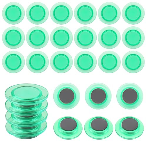 ZDZBLX Fridge Magnets - 28 Pack Mini Heavy Duty Magnets for Whiteboard, Fridge & Crafts (Transparent, Green)