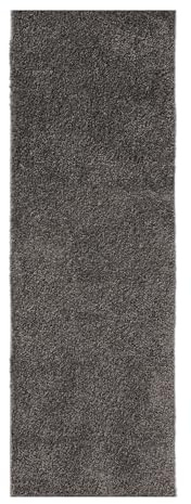 benuta Basic Hochflorteppich Soho - grau 70x200 cm - Kuschelig Weicher Teppich im Minimalistischen Look - Pflegeleicht - Fußbodenheizung Geeignet