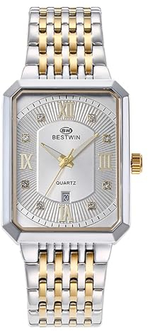 JewelryWe Uhren Herren Edelstahl Rechteckig: 30m wasserdichte Kalender Analog Quarz Armbanduhr Herrenuhr Edelstahl Band Geschäft Lässige Uhr mit Silber Strass Römischen Zahlen Rechteck Zifferblatt