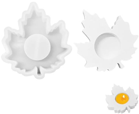 ACAREY Herbstdeko Silikonformen Gießformen, Herbst deko Ahornblatt Kerzenständer DIY Silikonform Kerzenständer, Silikon Gießform Kerzenständer Blätterform für Herstellung von Kerzen, Wachs, Beton