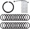 Fc'Noqgn Lot de 24 Anneaux pourrideaux de Douche, Anneaux de Suspension pour Rideaux de Douche, Anneaux en Forme de C pour Rideaux de Douche, adaptés à la Plupart des Rideaux de Douche (Noir)