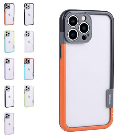 Open-Frame Heat Dissipation for iPhone Case, Open-Frame Heat Dissipation iPhone Case - Lightweight And Protective for iPhone 13 14 15 16 Pro Max (15 Pro Max,Black + Orange)