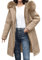 Generisch Damen Schwarze Winterjacke mit Teddyfutter Damen Daunenjacke Women´S Full Zip Fleece Jackets Arbeitsjacke Winter Daunenjacken Waschmittel