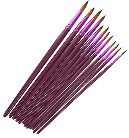 PHENOFICE 12-teiliges Holz-malpinsel-Set Für Kinder Zum Zeichnen Und Malen Von Aquarell- Acryl Und Öl-bildern