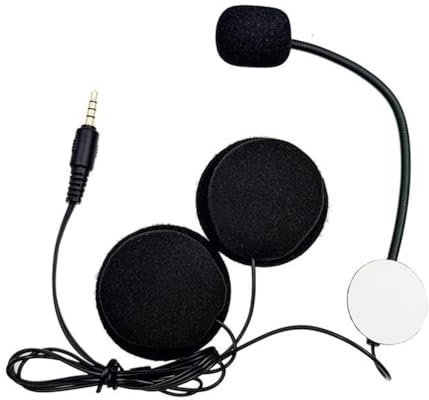 GIWFBQTR Motorcycle Helmets Intercom Mic Headset 2 Speakers 32Ω Microphone for Half-Motorcycle Helmet Straight Plug