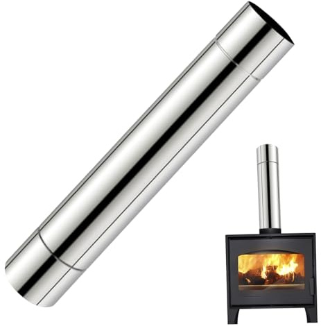 Dorccsi Rauchrohr Ø 6,0 cm Edelstahl Gerades Ofenrohr Hitzebeständiges Tragbares Kaminrohr für Ofen, Winterheizung, Campingkocher Kaminrohr Pellet Ofenrohr Ofenrohr