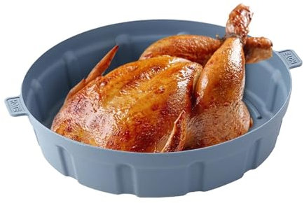 Air Fryer Silicone Baking Tray – Reusable Round Silicone Liners for Air Fryers, Oven & Microwave – Non-Stick, Food-Grade Heat-Resistant Baking Mat