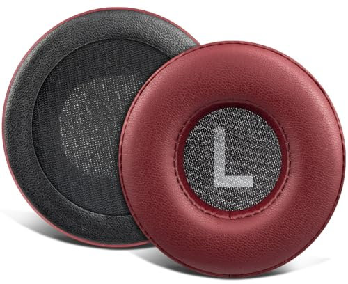 SOULWIT Protein Leather Earpads Replacement for Sennheiser HD25/HD25 Light(Lite)/HD25 Plus/HD25 Special Edition/HMD25/HME25/HMEC25/HD250BT Headphones, Ear Pads Cushions with High-Density Foam-Burgundy