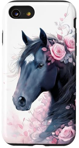 Pferd Blumen Blüten Pferdebesitzer Pferd Hülle für iPhone SE (2020) / 7 / 8