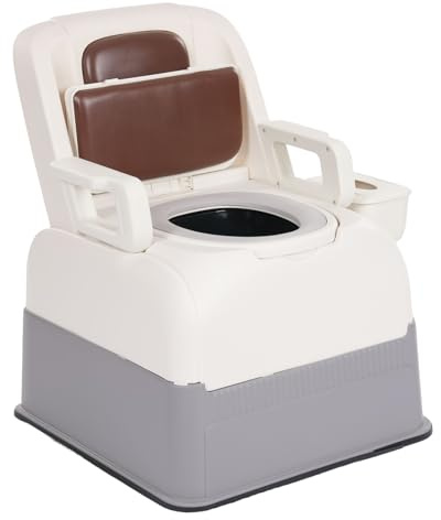 YNAADYH Toilettenstuhl,Toilettenstuhl Für Senioren, Abnehmbare Toilette Mit Kissen Und Festfass, Badezimmerrollstühle,Toilettenstühle Toilettenrollstuhl Wc Stuhl Duschrollstuhl Nachtstuhl 100Kg