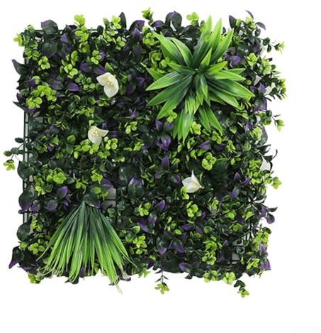 Panneaux muraux de plantes artificielles, panneaux d'herbe verte artificielle, 50 x 50 cm, toile de fond carrée en plastique, clôture de plantes artificielles, décoration d'intérieur (D)