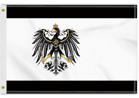60×90 CM Preußen Flagge, 2×3FT Medium 150D preußisch banner,Strapazierfähige Doube-Seitendruck Dekor Messingösen Medium Prussia