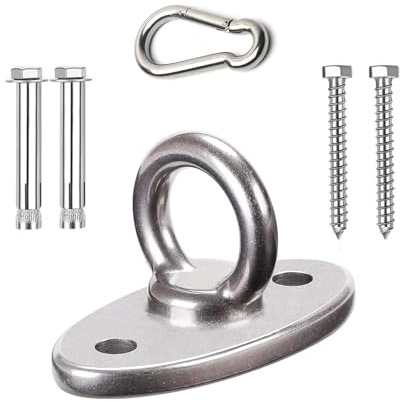 Hängematten-Aufhängeset, für Innen- und Außenbereich, Wandbefestigungs-Set, Wandanker, Hängematte, Edelstahl, Aufhängung, Deckenhaken für Schaukelstuhl mit Schrauben, Bolzen, Karabiner