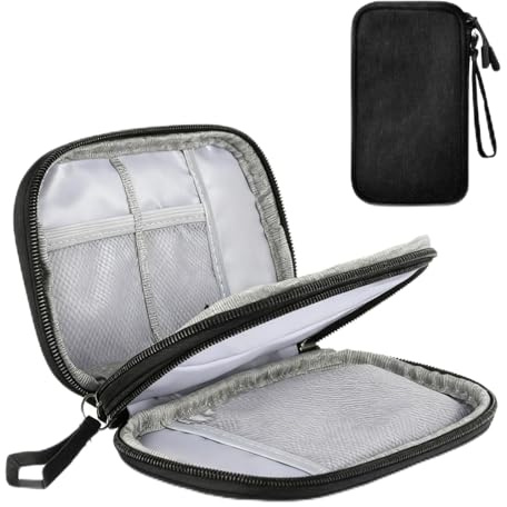 1 PcsTravel Cable Organiser Bag, Portable Travel Pouches, Electronics Organizer Pouch, Tech Pouch, Tech Bag Organizer for Travel Gadgets Powerbank USB Drive Charger Cord Cable Tidy Bags(Black)