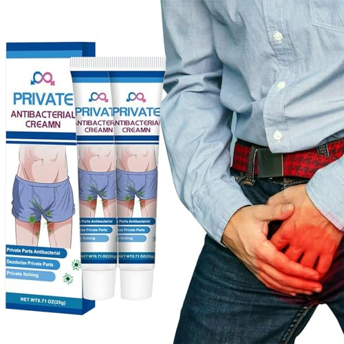 Crème Antibactérienne Privée,2pcs Crème Anti-Démangeaisons pour Homme,Creme Intime Homme,Crème Apaisante Homme Soins Privés