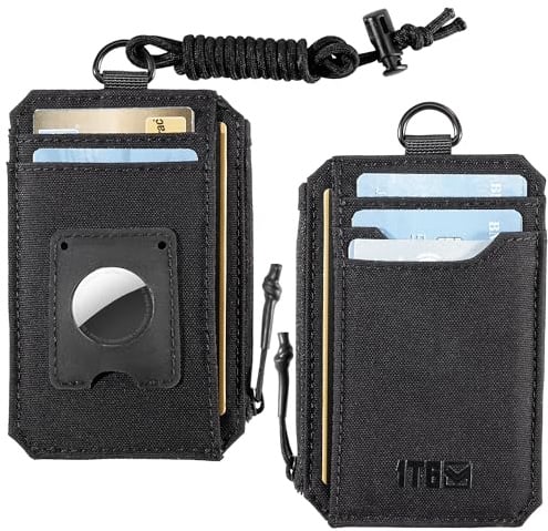 1TG Geldbörse Herren RFID Schutz Slim Wallet 500D Nylon Geldbeutel mit Reißverschluss Minimalistisch Portemonnaie Kartenetui für 5+ Karten/AirTag(Exkl.)/Bargeld/Münzen-Schwarz