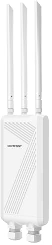 COMFAST Outdoor WLAN Access Point- WiFi7 3600 Mbit/s Outdoor WLAN Repeater Dual-Band mit 3 Antennen, 360° Abdeckung, 3 Gigabit Ports(1 WAN+2 LAN), PoE/DC, IP66, MU-MIMO, WPS, AP/Repeater/Router Modus