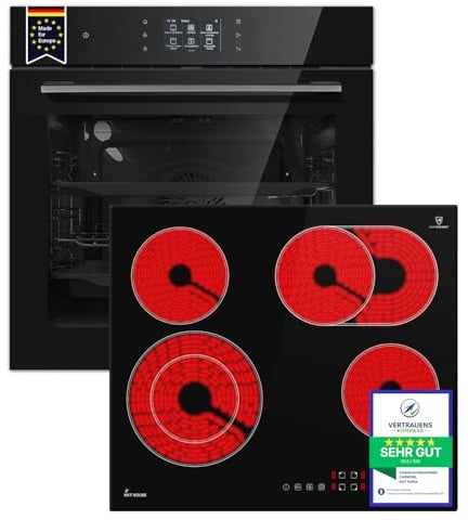 KKT KOLBE Autarkes Herdset | 60cm Einbaubackofen EB8017TFT | TFT-Touch-Display | Soft Close | 59cm Kochfeld CH5901RL | Katalyse | Pizzafunktion | Grill | Umluft | Heißluft | SET8017TFTCH59RL