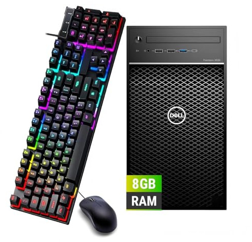 Dell OptiPlex 3630 Mini Tour PC Ordinateur de Bureau, ‌Intel Xeon E-2124G 3.4GHz, 8 Go RAM, SSD 256 Go, Bluetooth, Clavier, Souris, USB WiFi, Windows 11 Pro (reconditionné)