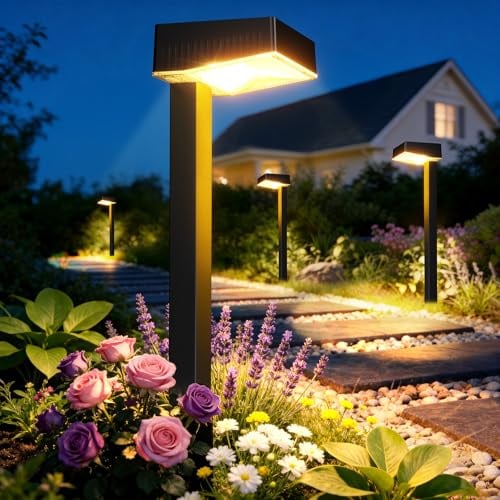 RECHOO 6 Stück Solarlampen für Außen Garten, mit 1200mAh Akku & 2 Lichtmodi | Solarleuchten Garten mit Extrem Helle Warmweiß, IP65 & 18h Leuchtdauer, einfache Montage, ideal für Gartendeko und Geschenke