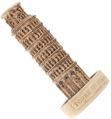 FOYTOKI Miniatur Schiefer Turm von Pisa aus Kunstharz, einzigartiges Gebäudemodell und feine Skulptur als Dekoration für Schreibtisch und Innenraum