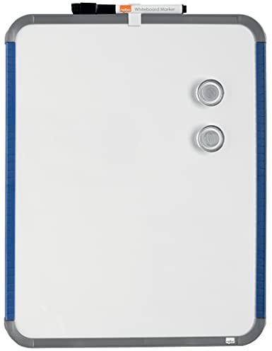 Nobo Magnetisches Mini-Whiteboard mit Schmalem Rahmen, Tragbar, Wandmontierbar, Hochformat oder Querformat, Integrierte Tragegriffe & Stiftclip, 360 x 280 mm, QB05442ASTD