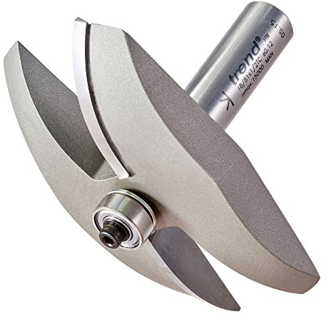 Trend Large Radius Panel Raiser Router Cutter, Bearing Guided, 1/2 in 86mm | For Creating Raised Panel Doors With Large Radius Profile, 12.7 mm Cut Length And 40 mm Radius, 18/81X1/2TC