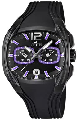 LOTUS Montre pour Homme 15757/3 Special Prices Boîtier en Acier Inoxydable Noir Bracelet en Plastique Noir
