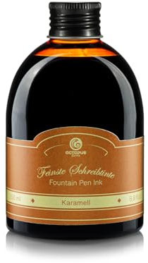 Füllhaltertinte in praktischer Nachfüllflasche,Schreibtinte für Füllhalter,Füllertinte,Kalligraphie Tinte in Karamell 250ml