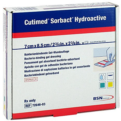 Cutimed Sorbact Hydroactive Kompressen 7x8,5 cm