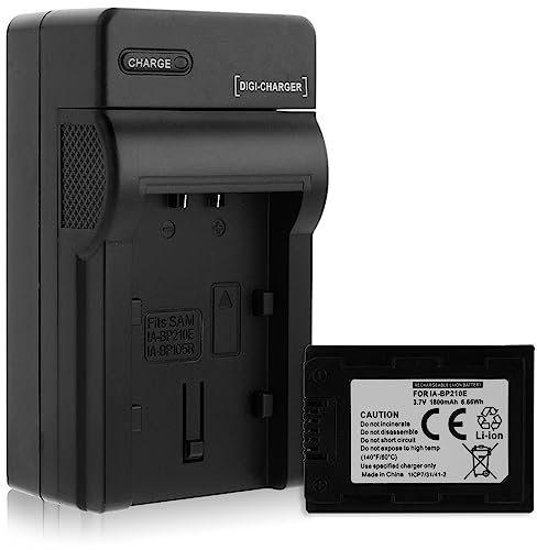 Batterie + Chargeur (Auto/Secteur) pour Samsung IA-BP210E / HMX-S15, H400.. / SMX-F70... - Voir liste