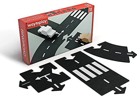 Waytoplay Ringroad - Die Flexible Spielzeugstraße, 12 st. Spielen Sie mit Ihren Autos drinnen und draußen. Hergestellt in den Niederlanden