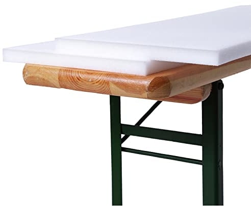 Beautissu 2er Set Bierbank Auflage 2x25x220cm – Schaumstoffpolster für Hussen – 2cm Bequeme, Dicke Auflage für Bierzeltgarnitur & Festzeltgarnitur - Outdoor Sitzpolster für Bierbank