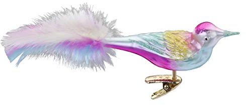 Christbaumschmuck Glas 11cm Vogel auf Clip mundgeblasen handbemalt Vögel Weihnachtskugeln bunt