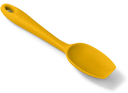 Zeal J221M Silicone Non-Stick Flat Ended, Flexible Spatula Spoon (20cm) -Mustard