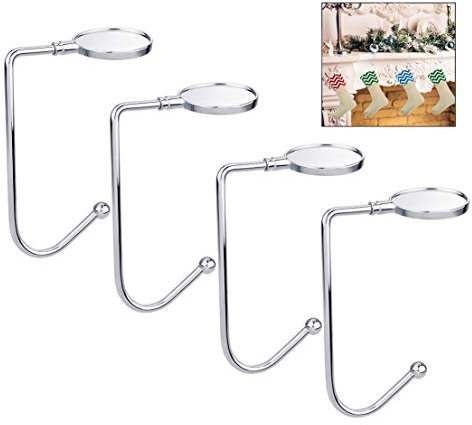 iwobi 4 Pezzi Ganci Appendi Borsa per Tavolo in Metallo per Borse e Calza di Natale