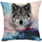 YISUMEI Kissenbezug 40x40 cm Wald Wolf Gesicht Doppelseitig Bedruckt Kissenhülle