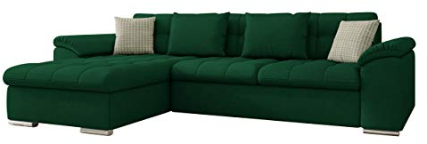 Ecksofa Diana, Eckcouch mit Bettkasten und Schlaffunktion, Elegante Couch, Polsterecke Sofa, Farbauswahl, Couchgarnitur, Schlafsofa (Ecksofa Links, Uttario Ve. 2951 + Uttario Ve. 2951 + Senegal 823)