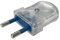 Fiche électrique plate transparente mâle - 250Vac, 10A, IP20 | Trouvez la connectique électrique idéale