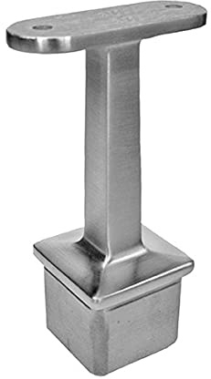 FeNau - Handlaufhalter - für Vierkantrohr: 40x40x2 mm - Material: V4A - Halteplatte flach/gerade ; Anschluss für Pfosten 40x40x2,0 mm - für Innen & Außen z.B. Balkon, Terrasse, Treppenhaus & Garten