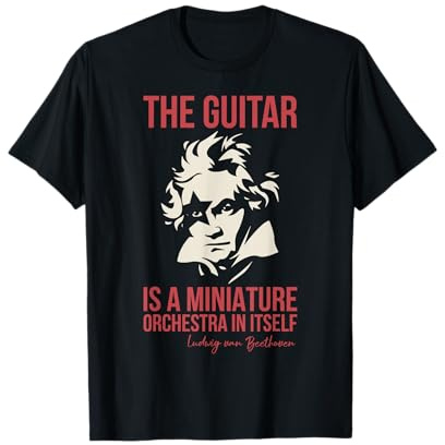 Ludwig van Beethoven Porträt Gitarre Rockmusik T-Shirt