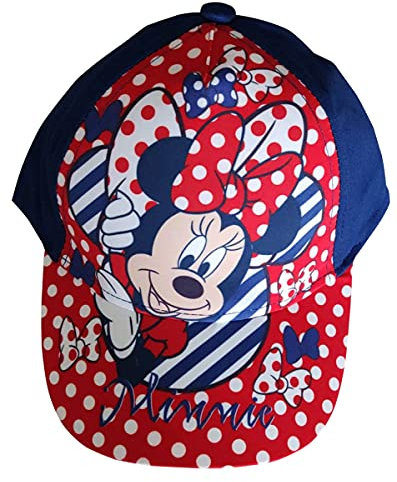 Minnie Maus Kappe Basecap, Cappy, Schirmmütze, Mütze Sonnenhut, gepunktet für Kinder, Jungen und Mädchen (Blau, 52)