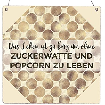Interluxe Holzschild XL - Das Leben ist zu kurz um - Kirmes Kino schönes Geschenk