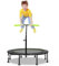 COSTWAY φ117cm Mini Trampolin faltbar, Fitness Trampolin mit höhenverstellbarem Griff, Kindertrampolin Gartentrampolin Indoor- und Outdoor für Erwachsene und Kinder, 100 kg Belastbar (Grün)