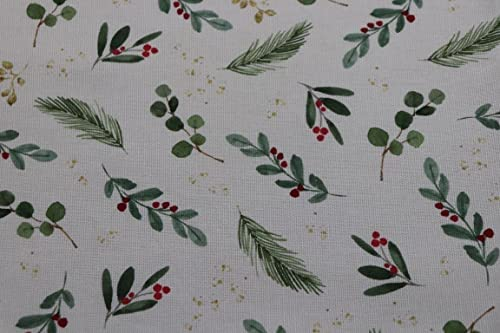 Sander Kissenhülle mit Samtrand edel Greens Gold Weihnachten 40x 40cm Artikel 92386 Fb. 40 100% Baumwolle Ilex grün rot creme weiß zweige