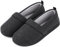 EverFoams Womens' Memory Foam Comfort Knit House Shoes Light Weight Terry Cloth Loafer Slippers with Anti-Skid Rubber Sole Black 7 UK